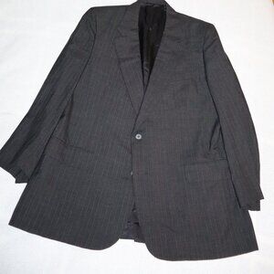 Hickey Freeman Charcoal Gray Suit with Red Pinstripe, Boardroom Collection 44R